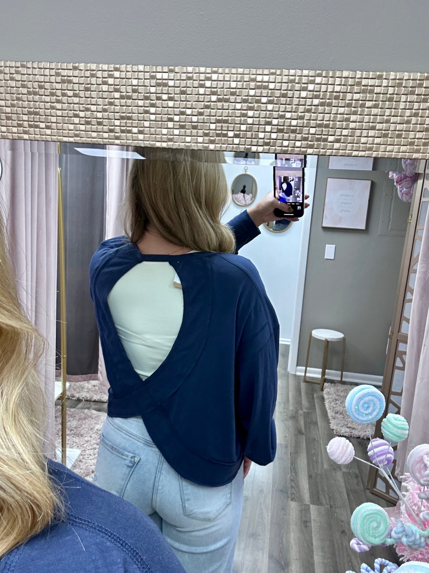 Cotton Open Back Long Sleeve