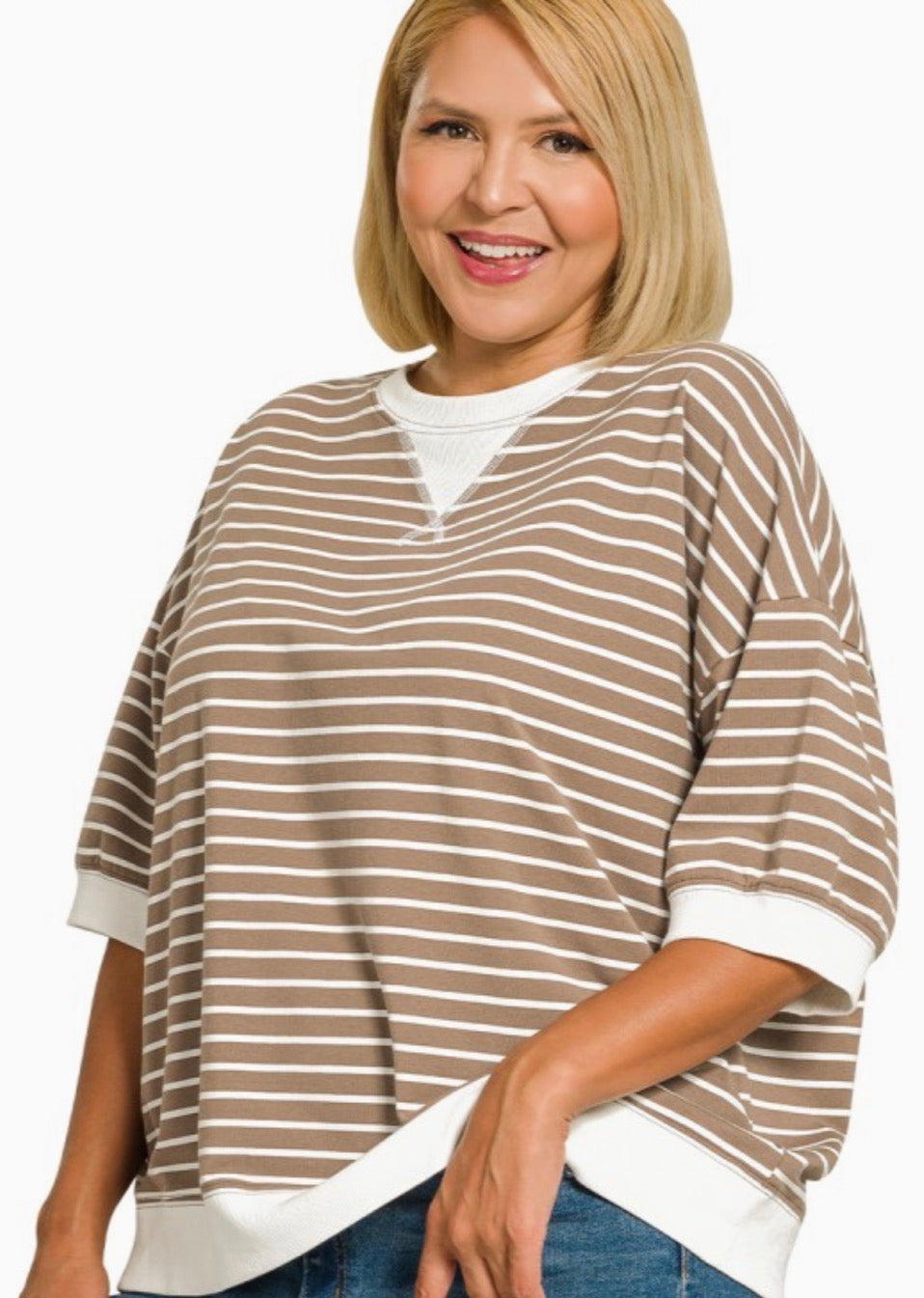 Stripe Banded Pullover Top