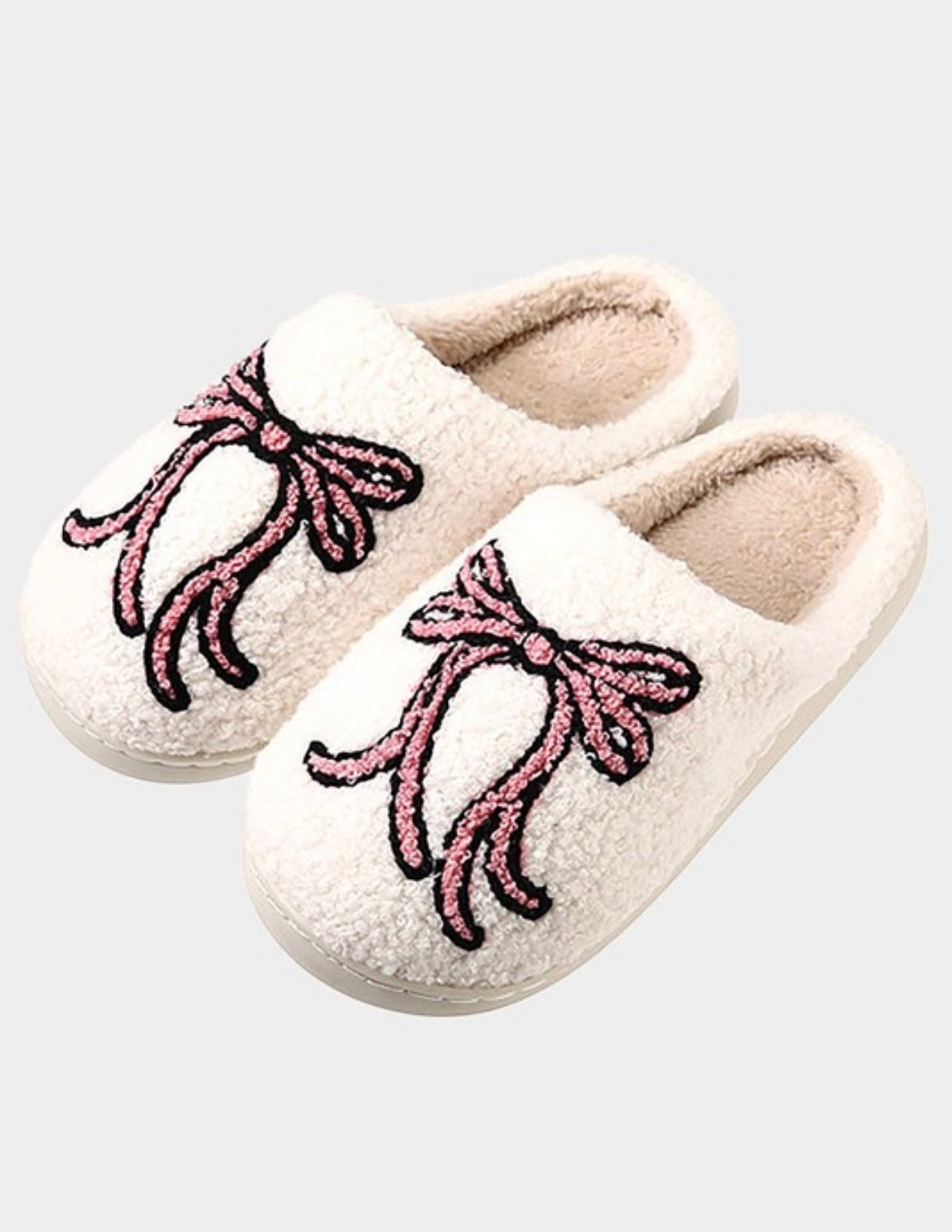 Bow Plush Slippers