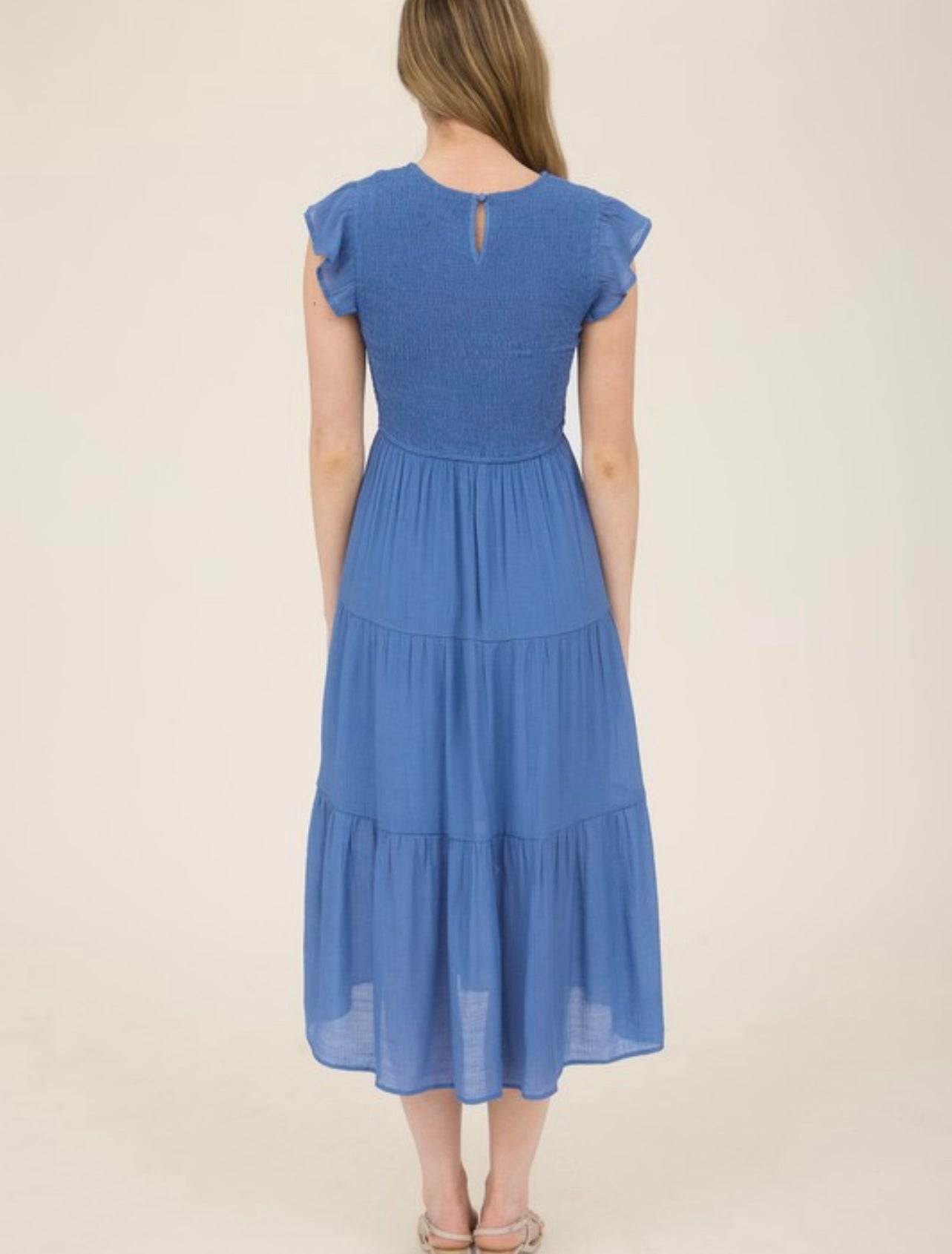 Smocked Tiered Midi Dress