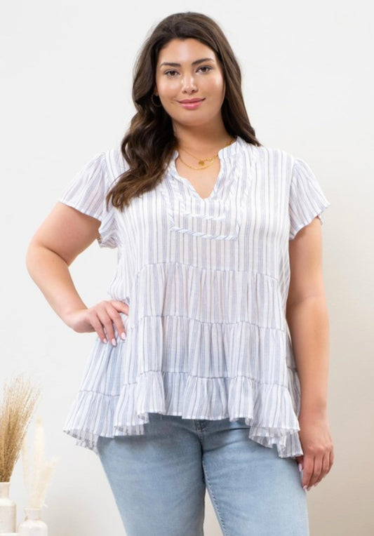 Tiered Stripe Top