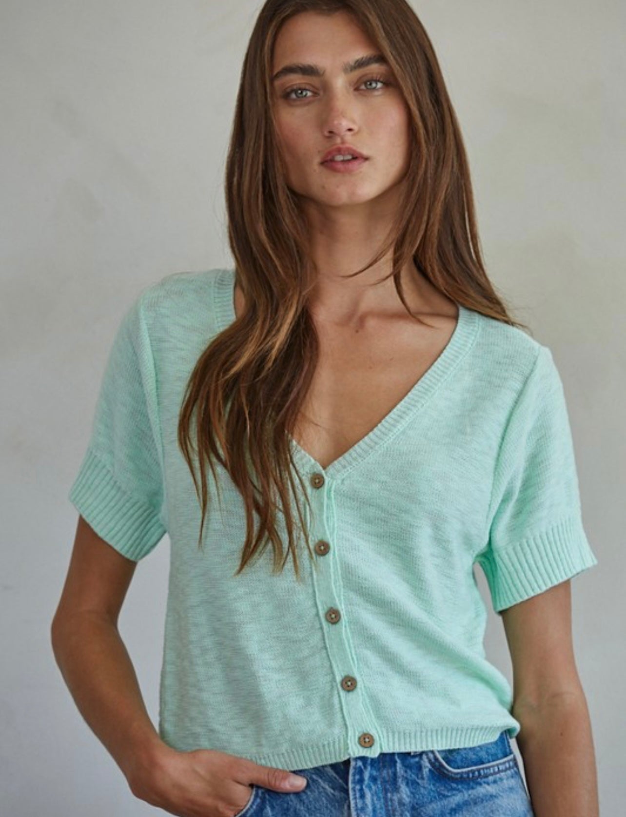 Button Up Short Sleeve Cardigan