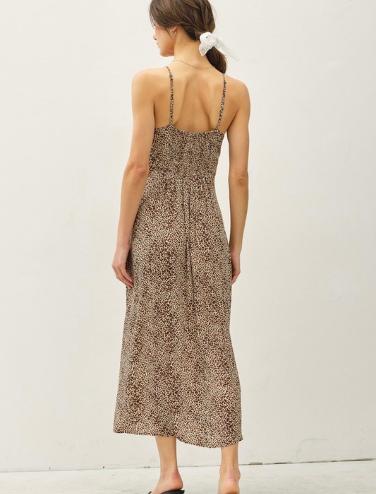 Leopard Print Midi Wrap Dress