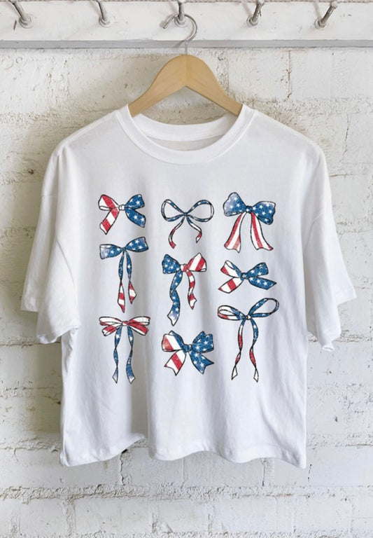 American Flag Bow Graphic Tee