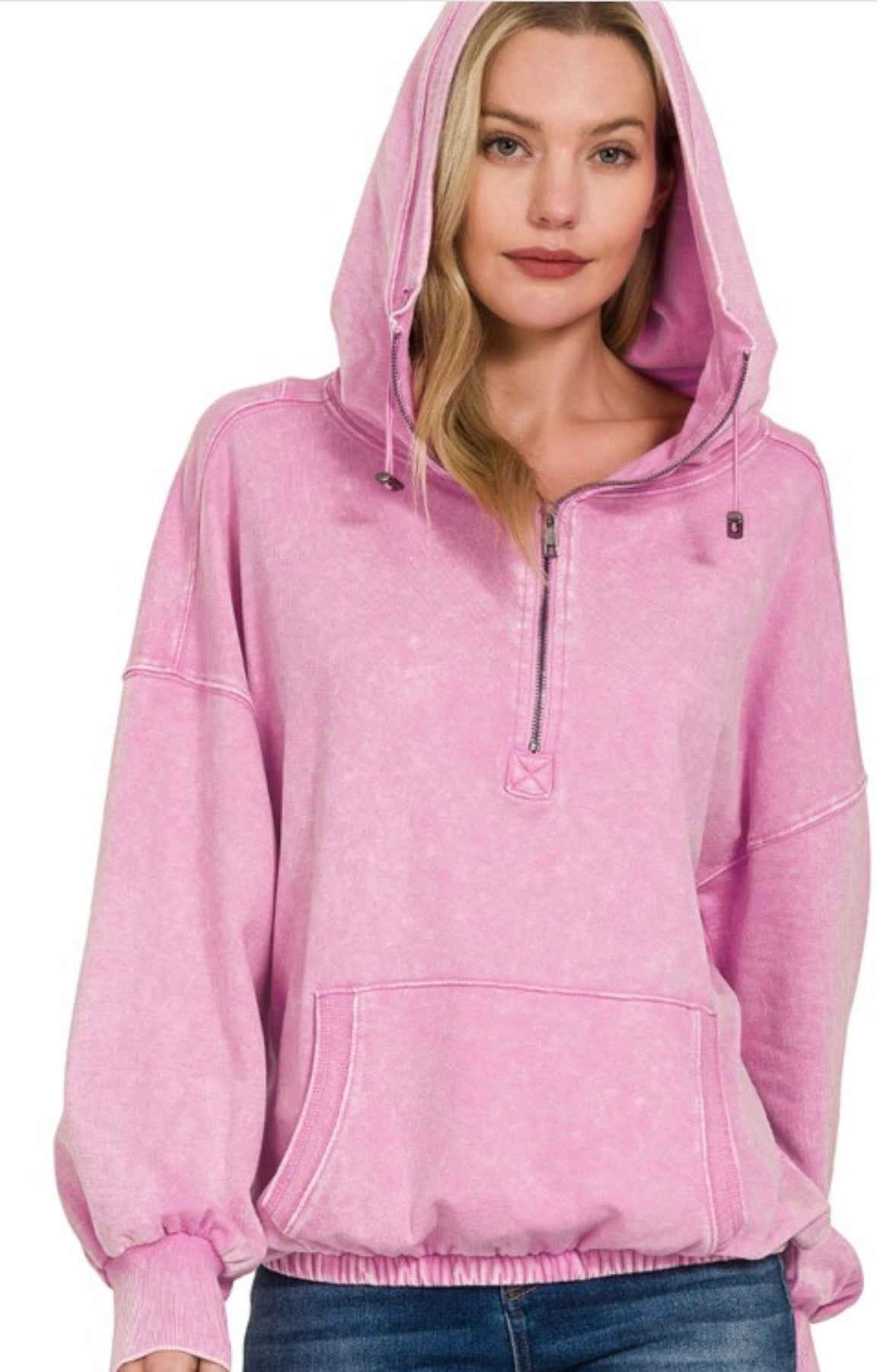 Acid Wash Pocket Hoodie