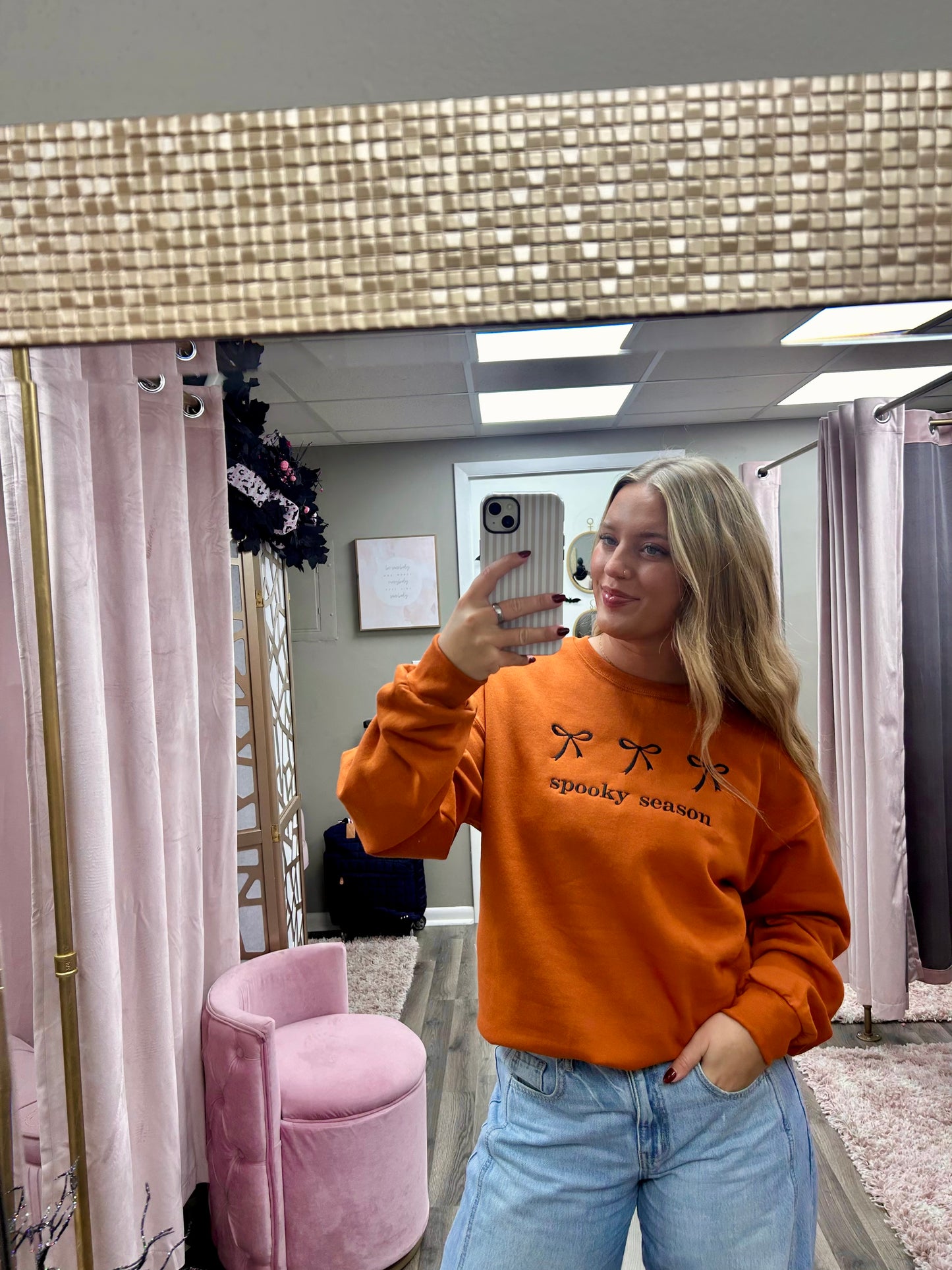 Spooky Season Embroidered Crew