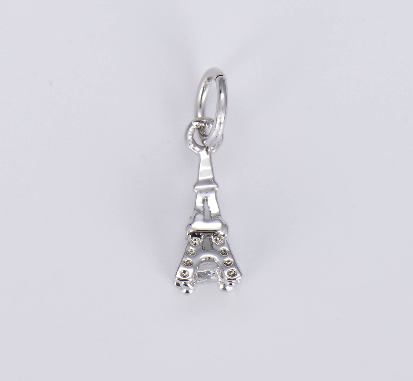 Gold Filled Eiffel Tower Charm Pendant CZ Micro Pave, CP735: Gold