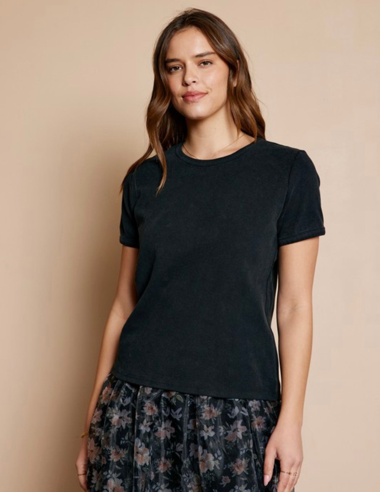 Washed Ribbed Knit Top