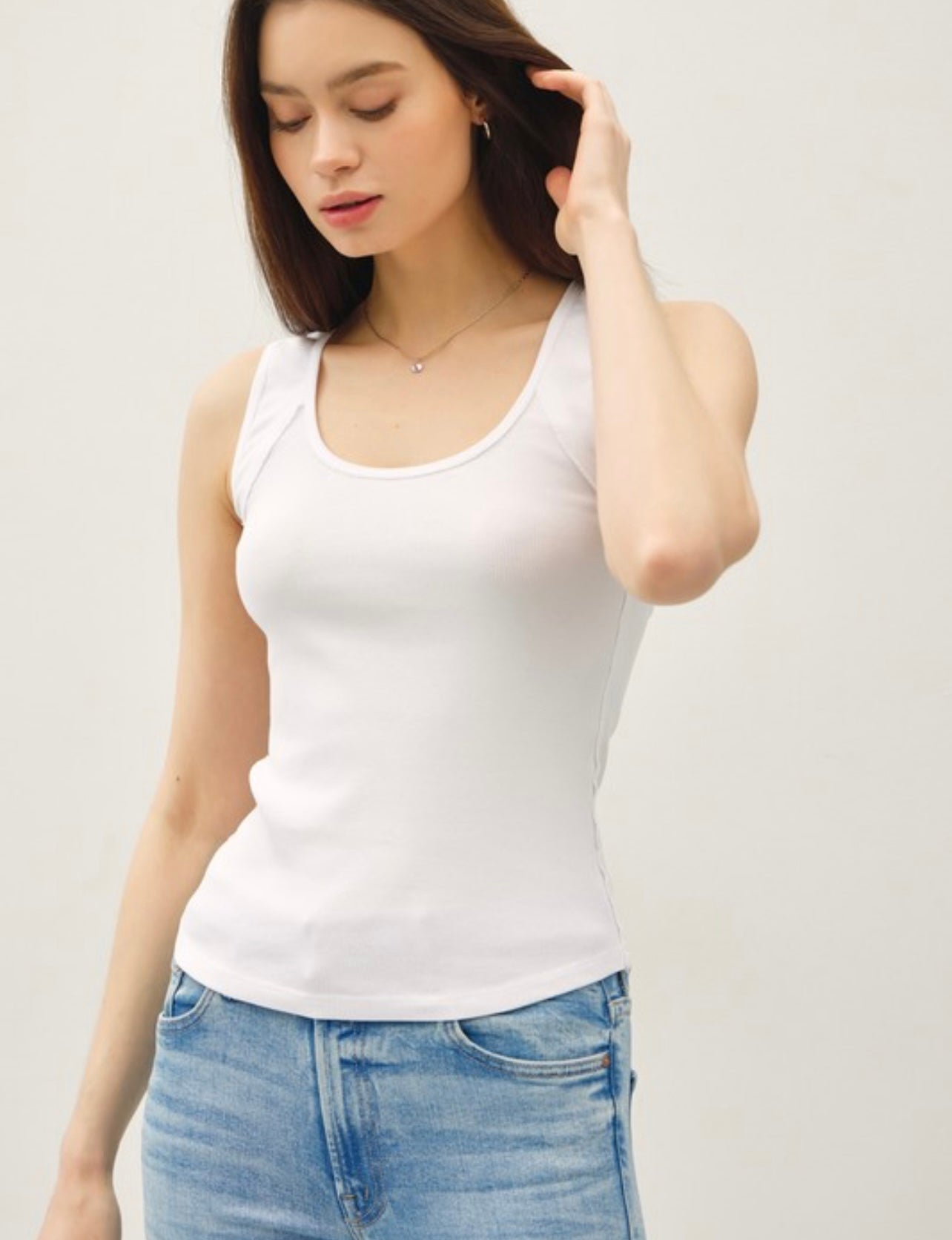 Ribbed Scoop Neck Tank