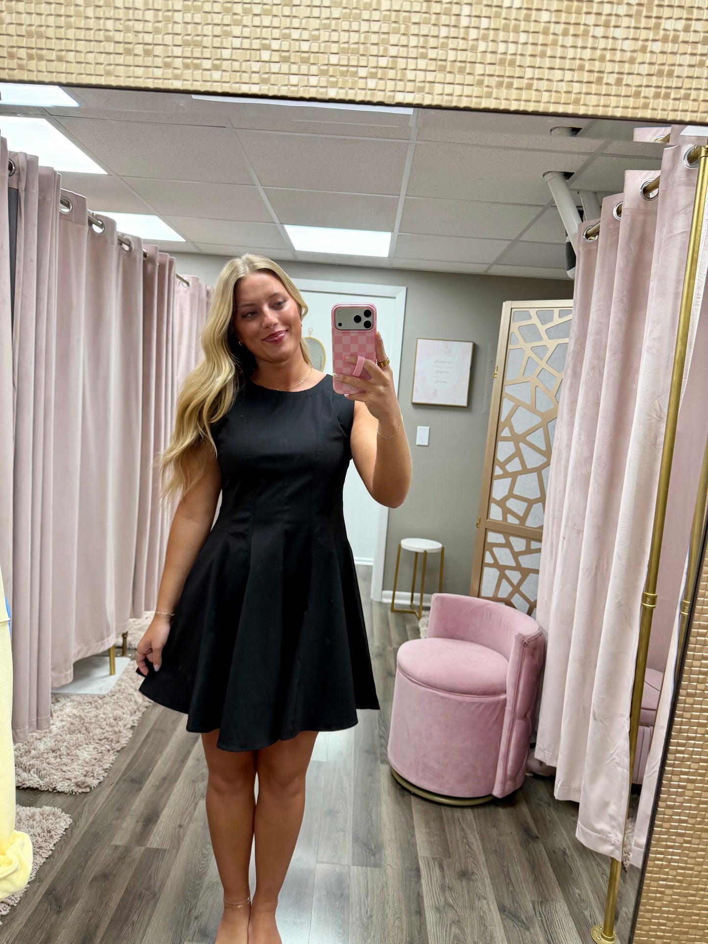 Woven Flare Mini Dress
