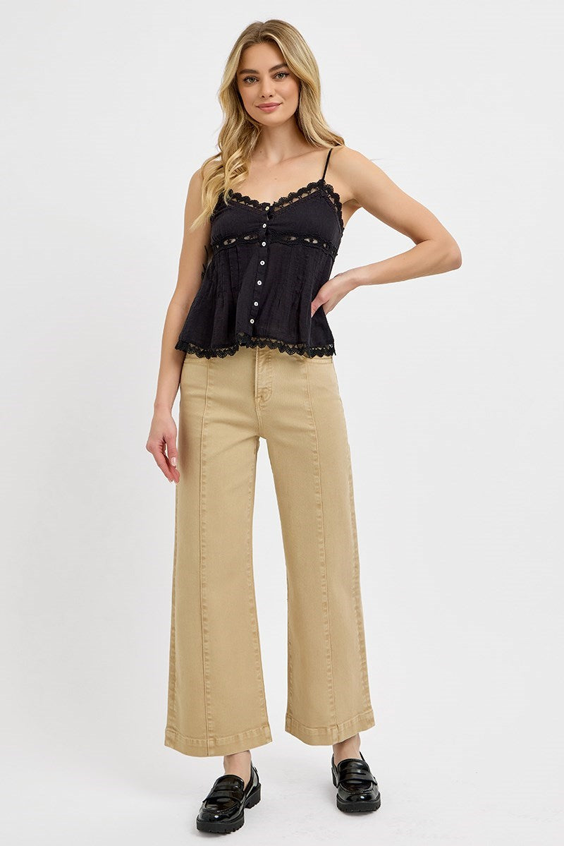 Risen Tummy Control Wide Crop Jean