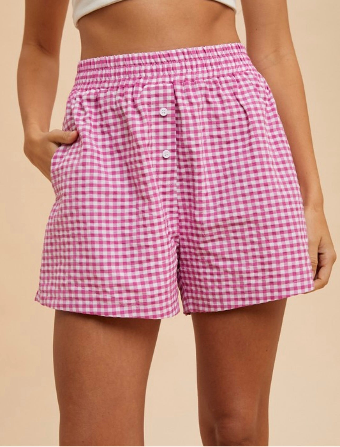 Gingham Check Woven Shorts