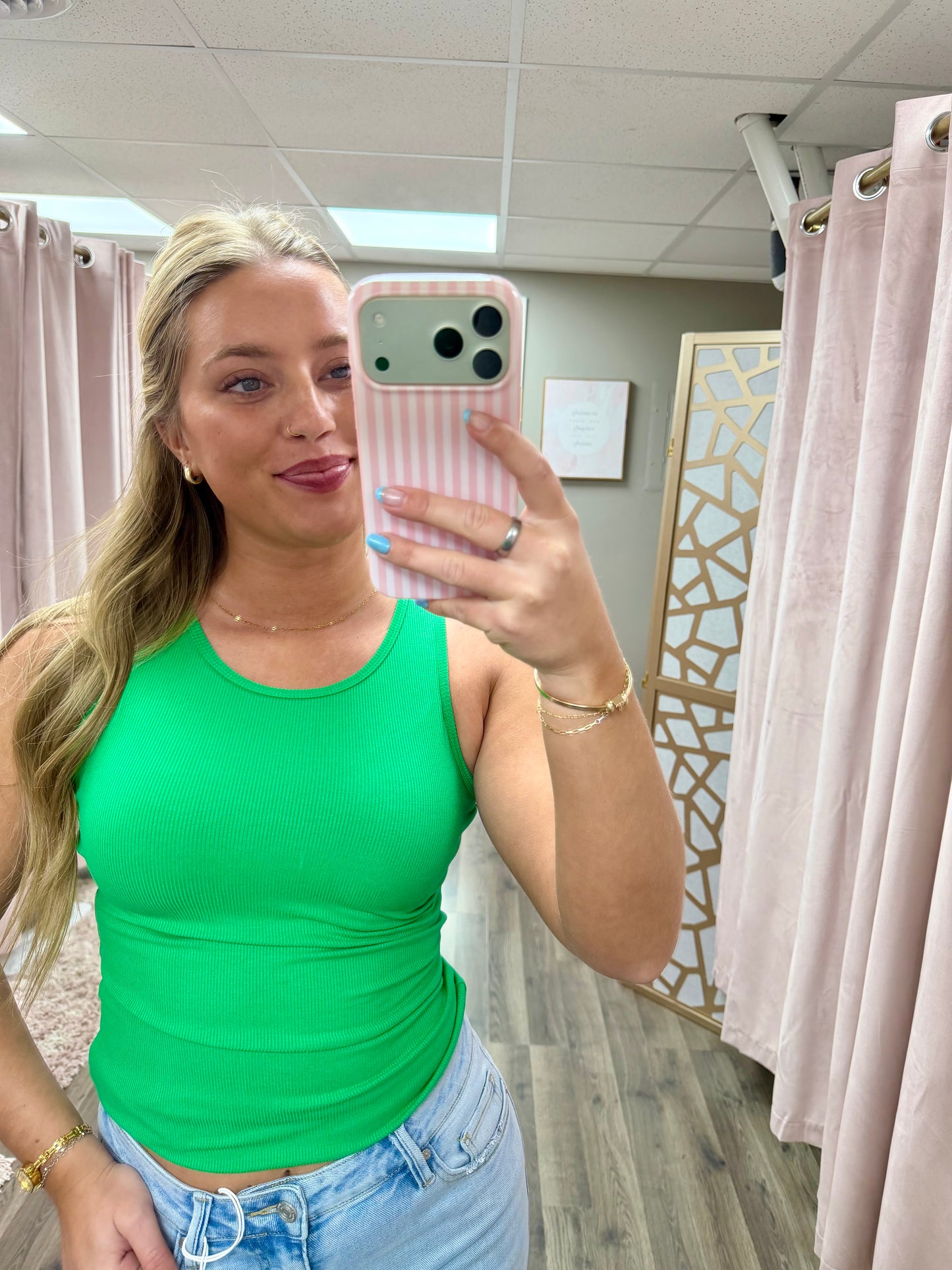 Round Neck Ribbed Tank