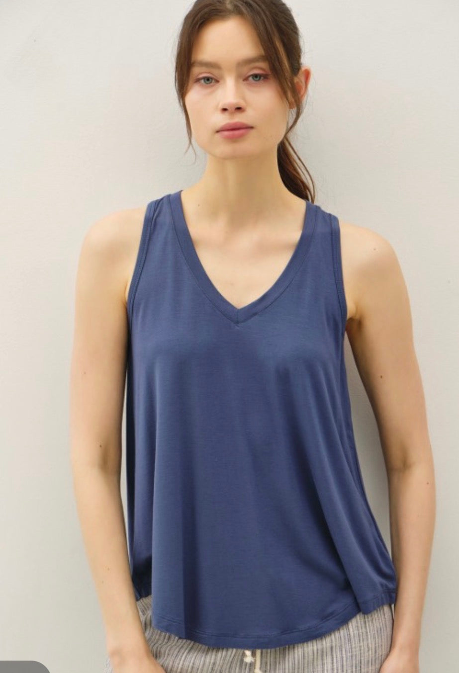Soft Basic V Neck Racerback Tank