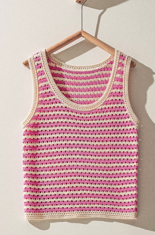Crochet Stripe Tank Top
