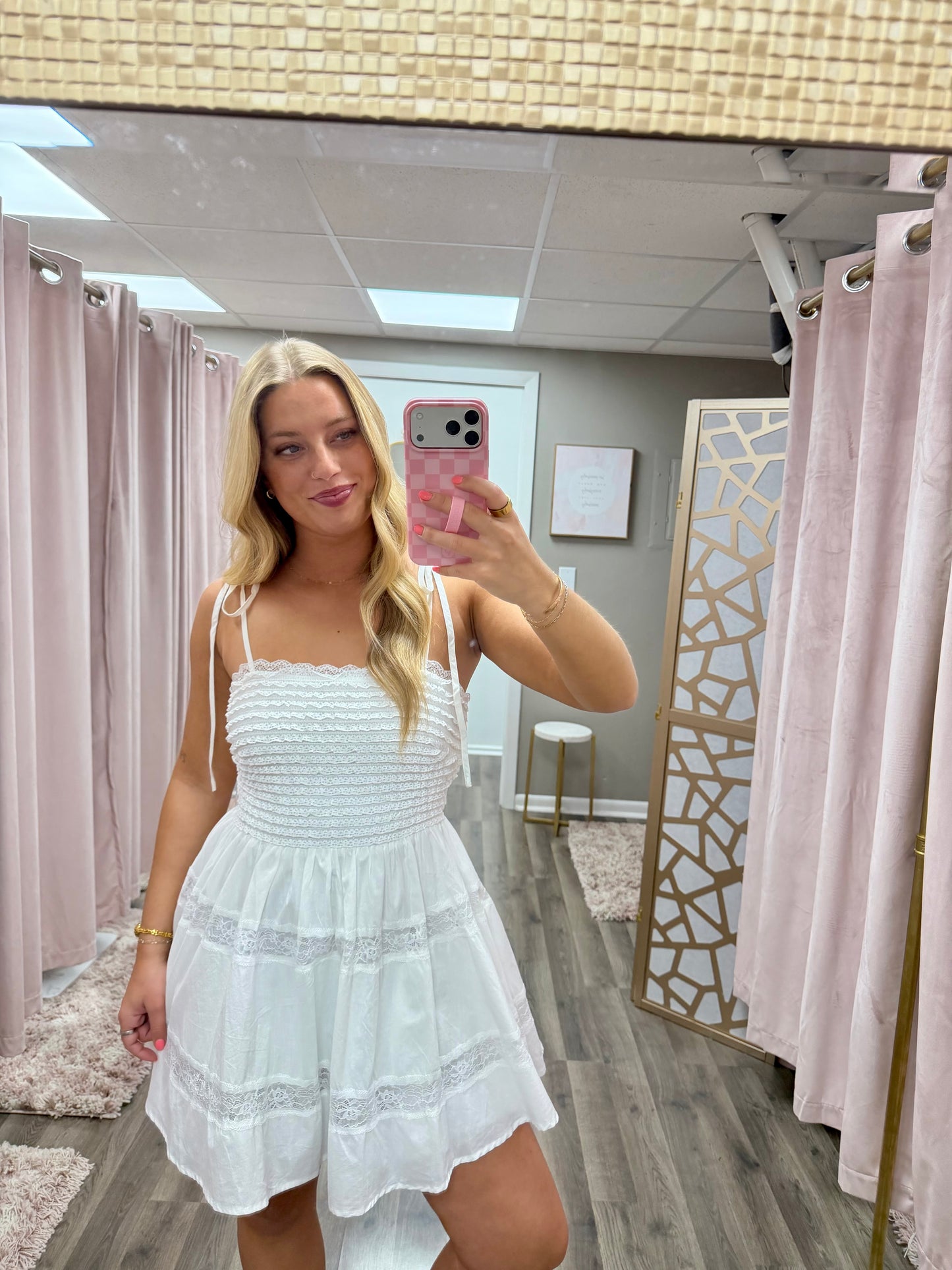 Ruffle Textured Mini Dress