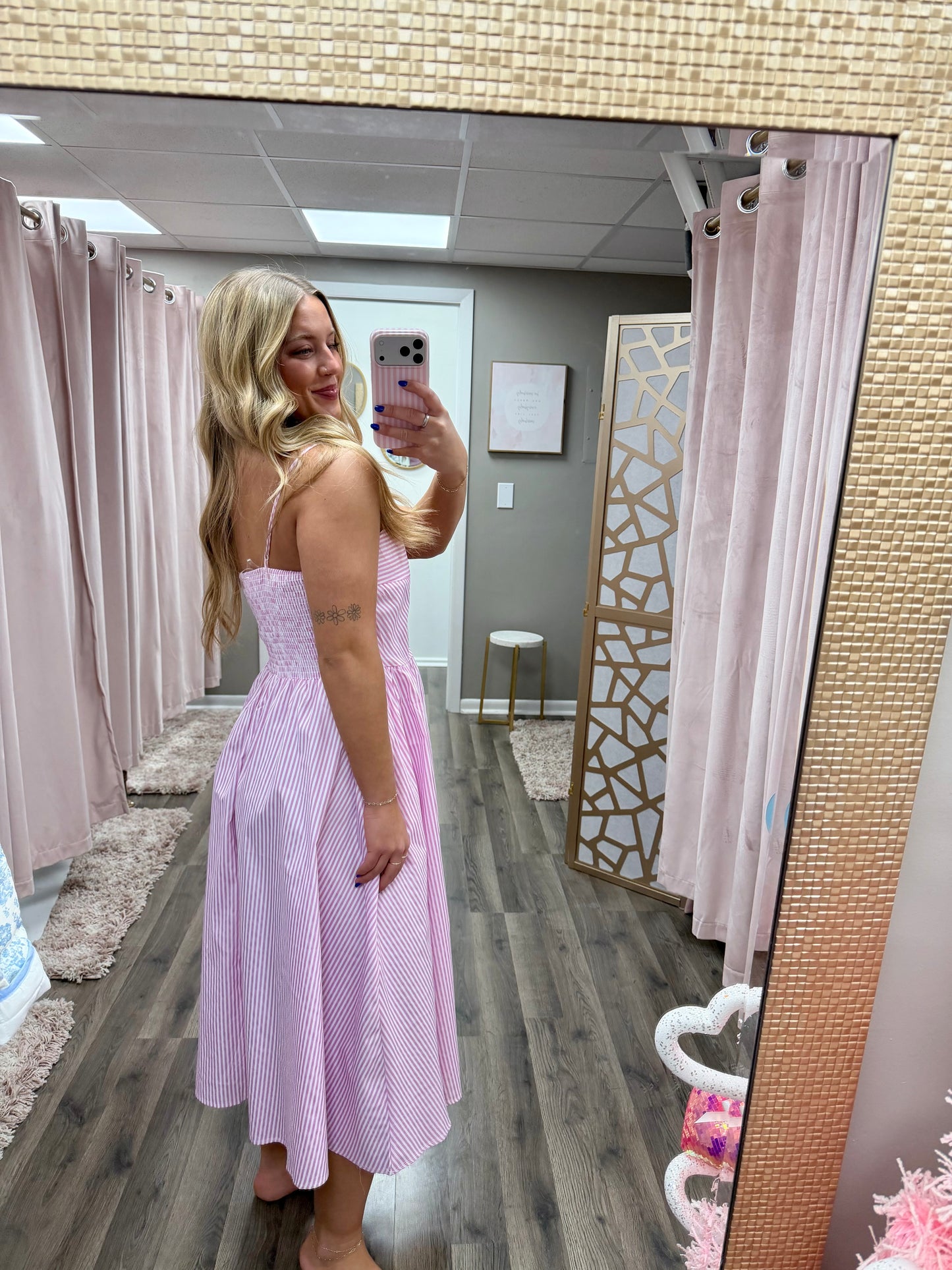 Striped Spaghetti Strap Dress