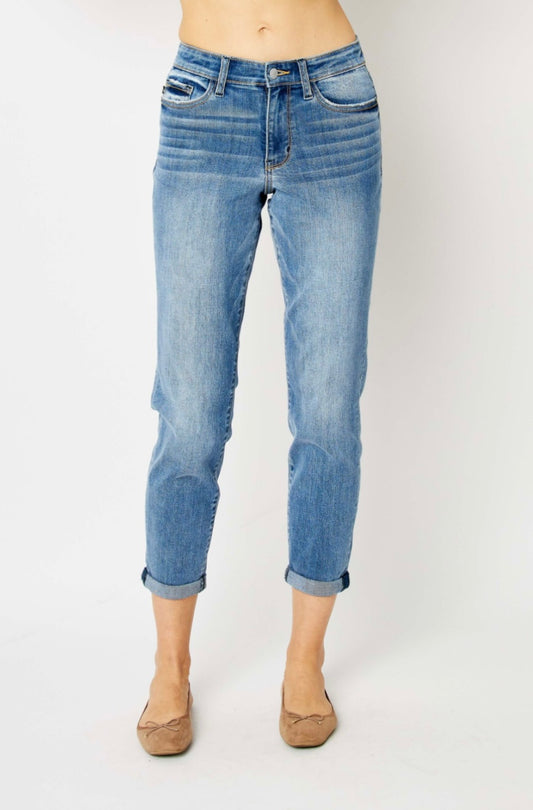 Judy Blue Midrise Cuffed Slim Jean