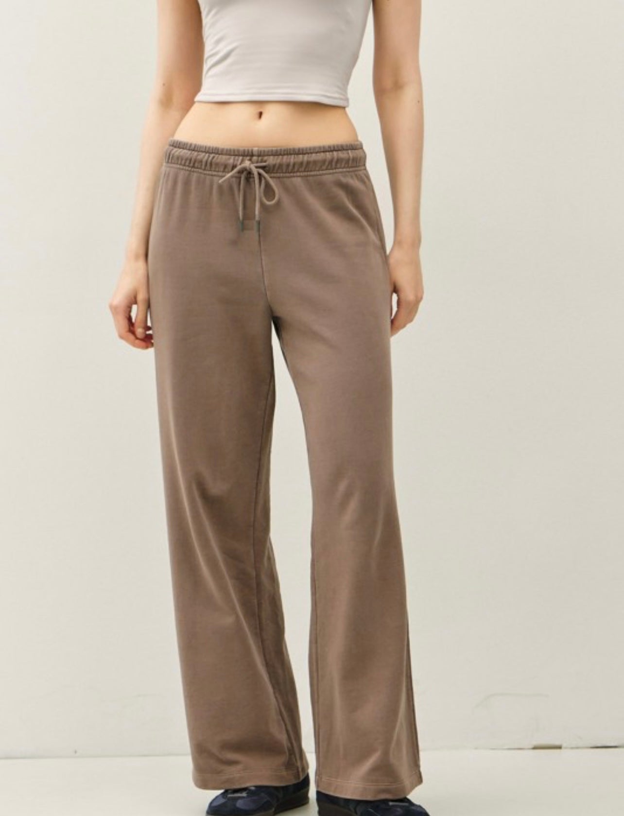 Wide Leg Cotton Fleece Sweatpant