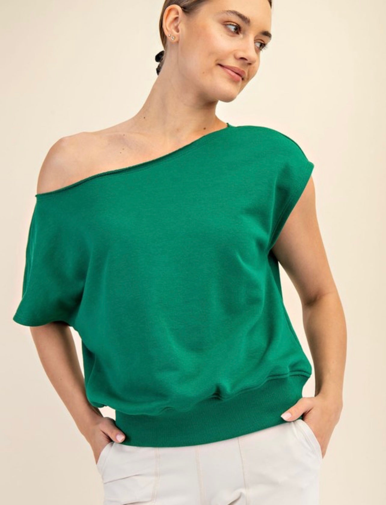 Terry Off The Shoulder Top