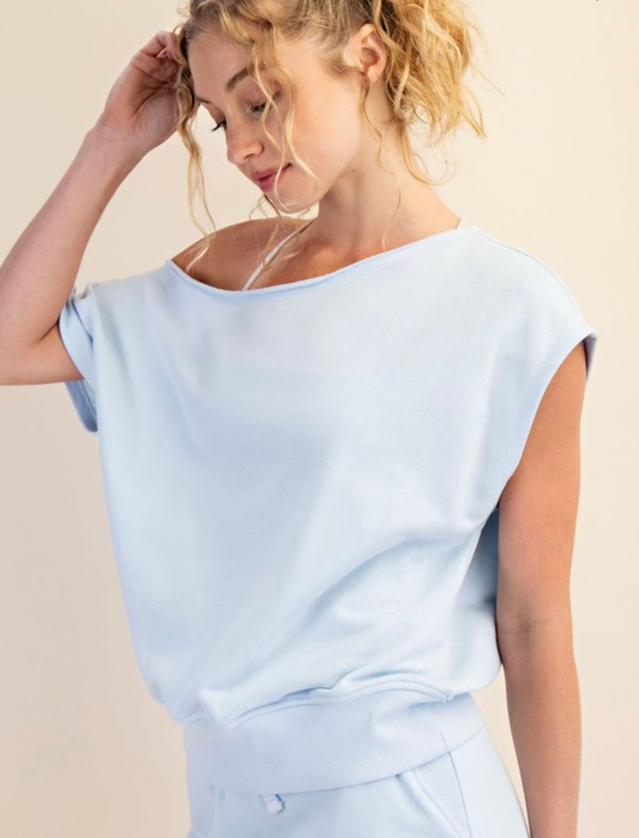 Terry Off The Shoulder Top