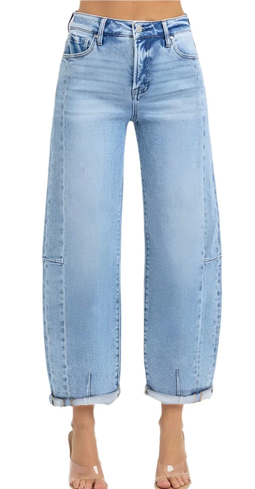 Plus Risen High Rise Barrel Jeans