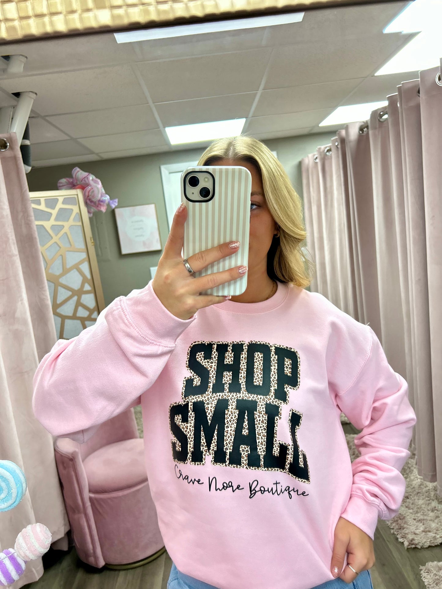 Leopard Outline Crave More Crewneck