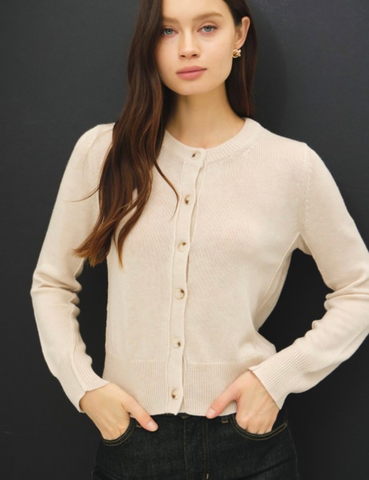 Classic Cut Button Up Cardigan