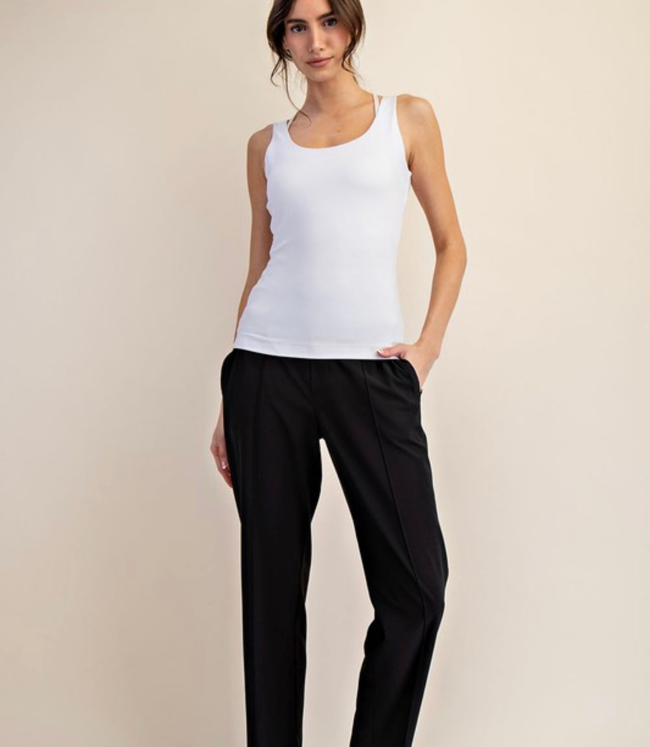 Butter Sleeveless Round Neck Tank