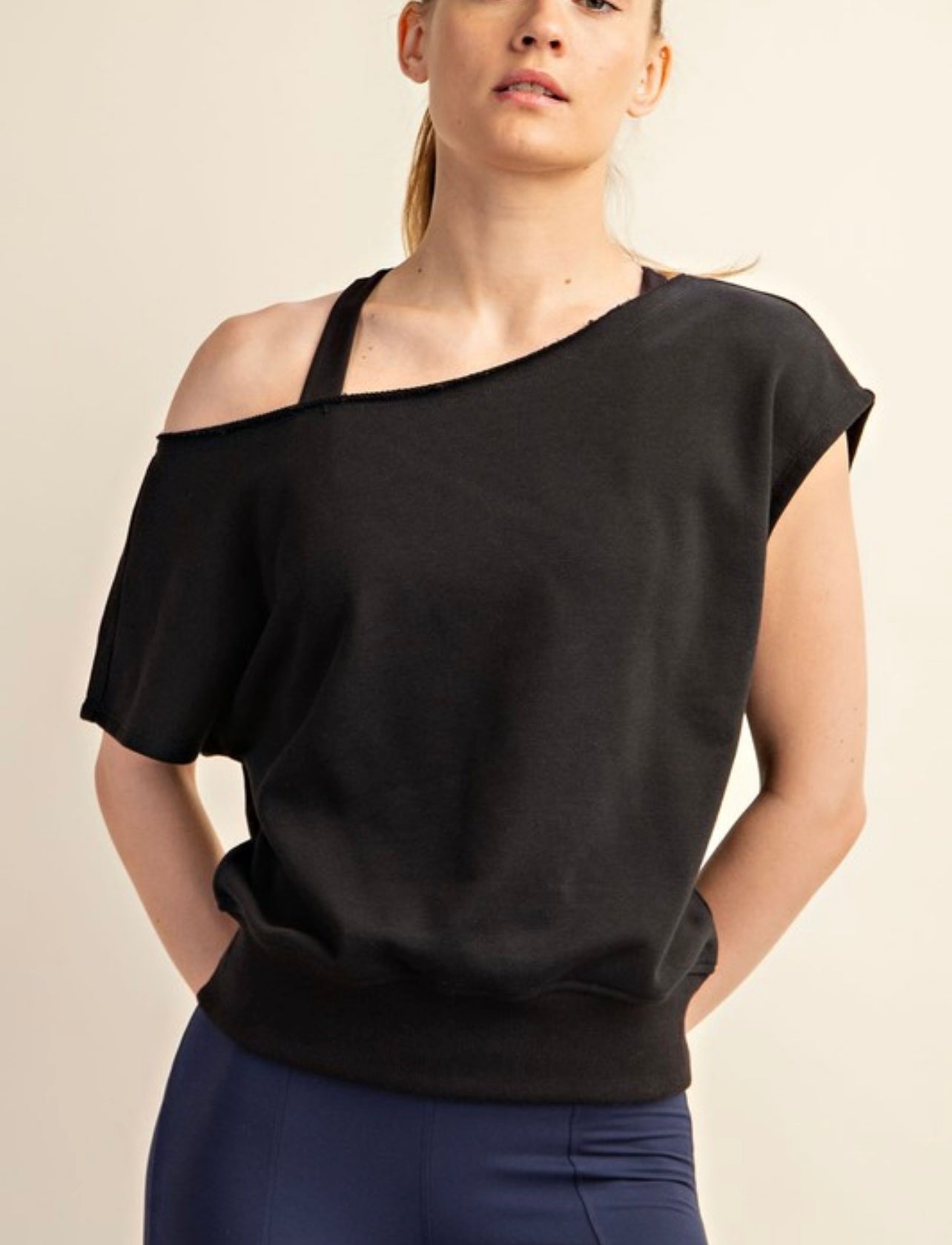 Terry Off The Shoulder Top
