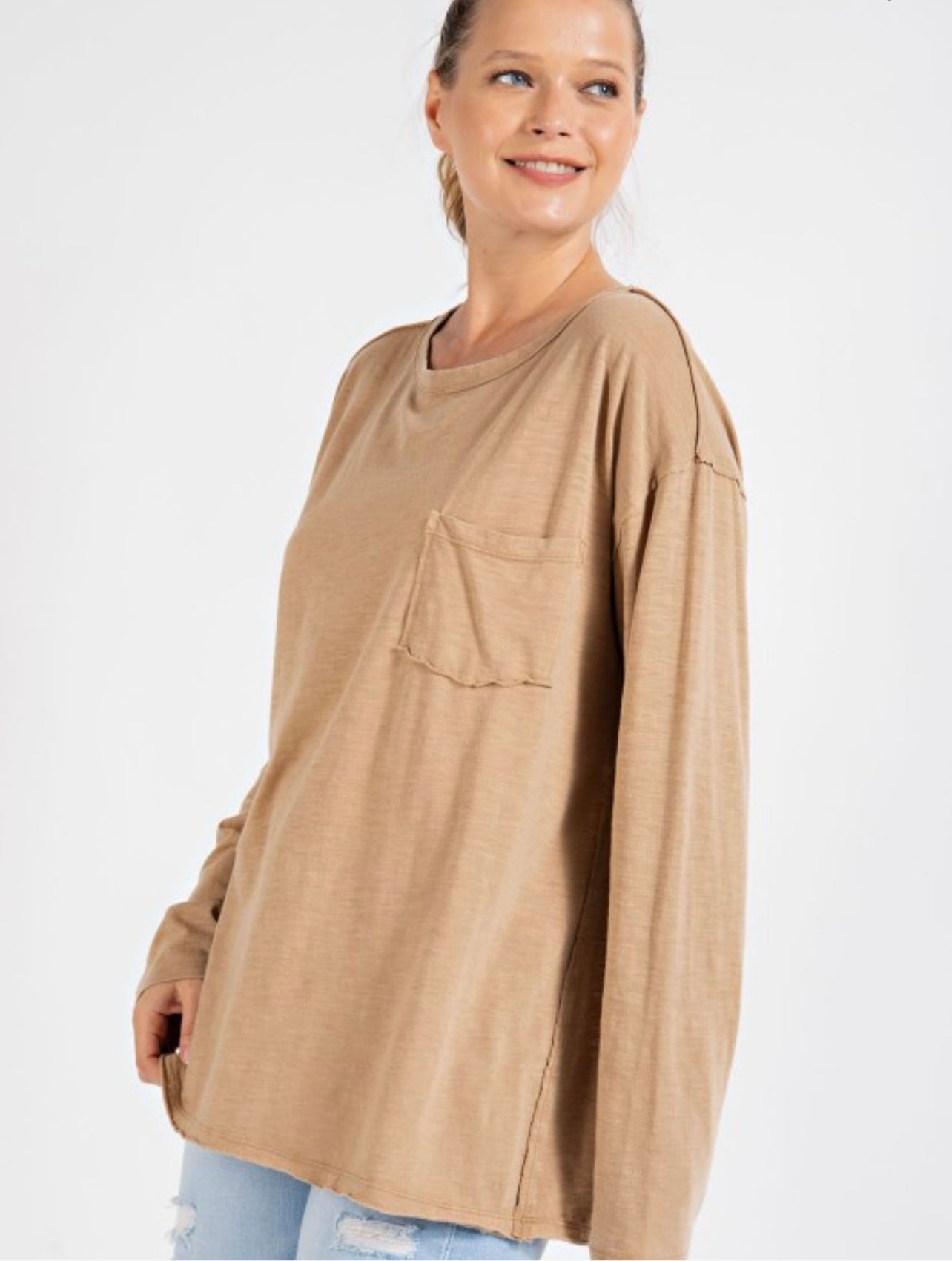 Mineral Wash Round Neck Top