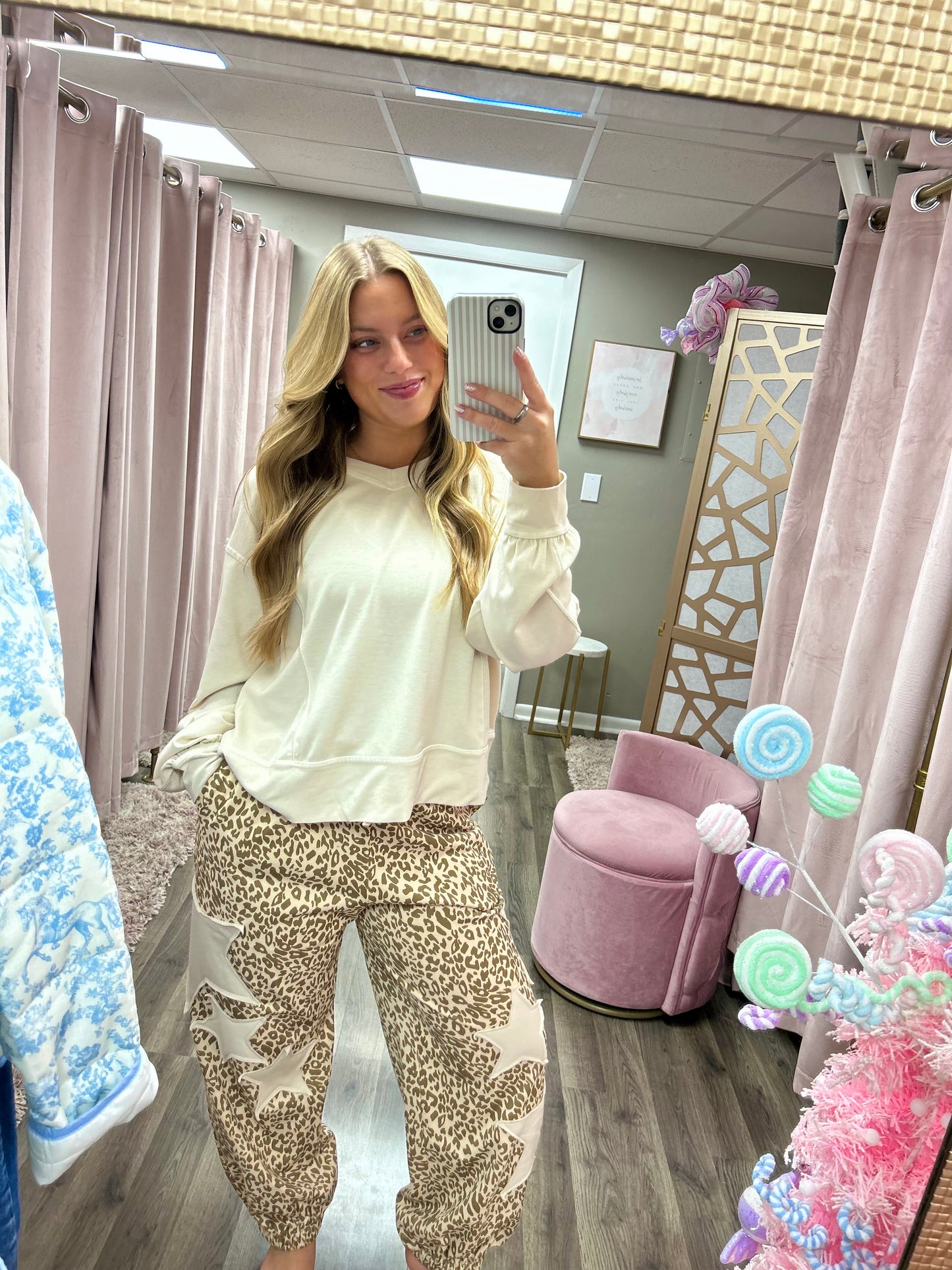 Leopard Star Patch Jogger Pant