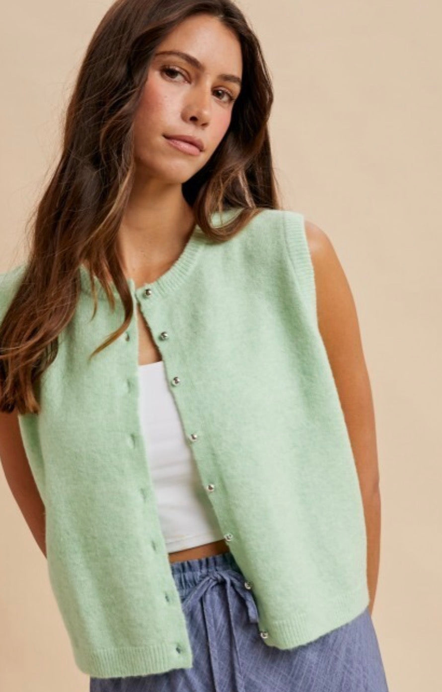 Wool Button Down Sweater Vest