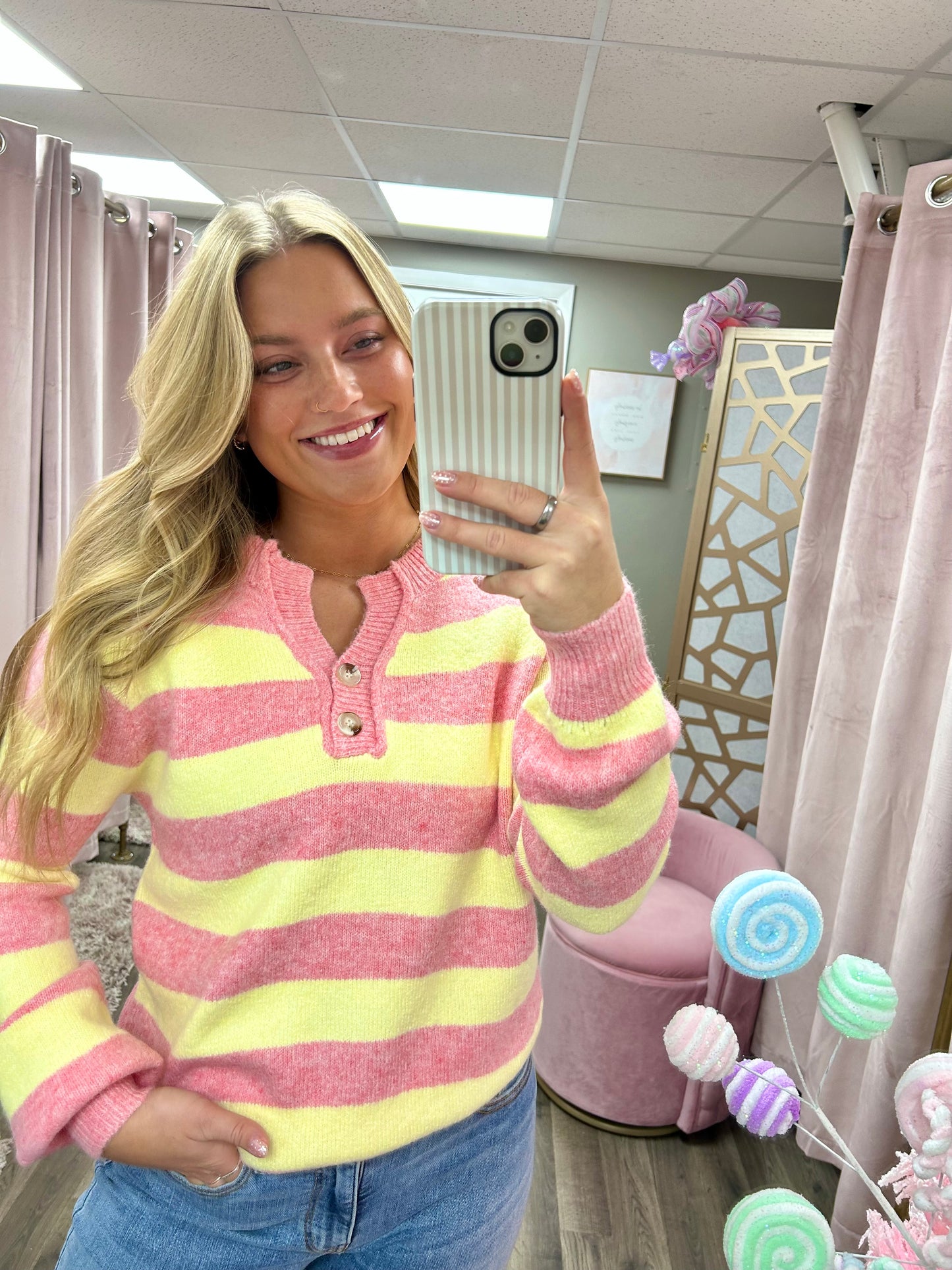 Striped Soft Puff Sweater