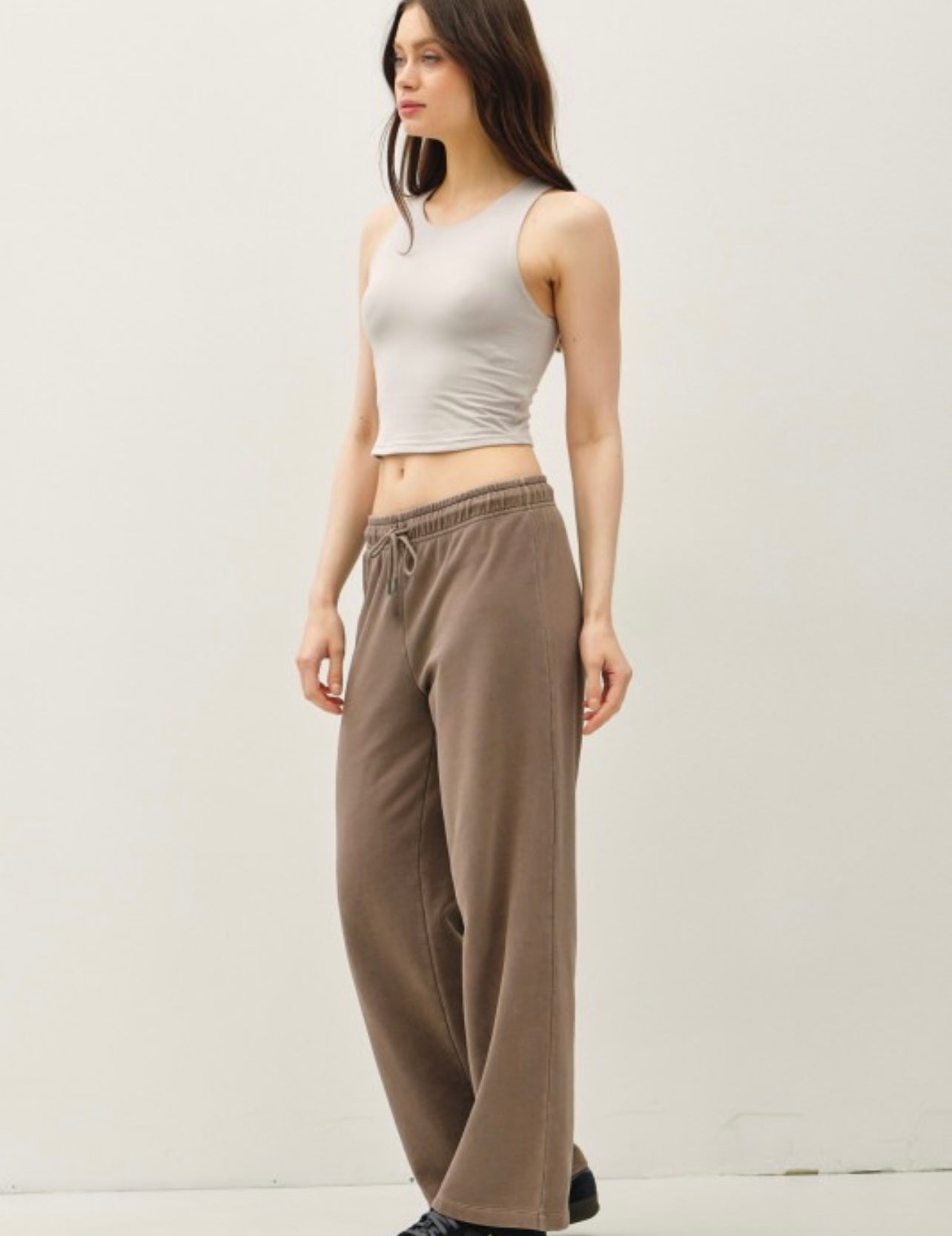 Wide Leg Cotton Fleece Sweatpant