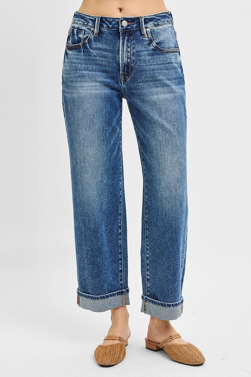 Risen Mid Rise Turn Up Cuff Jean