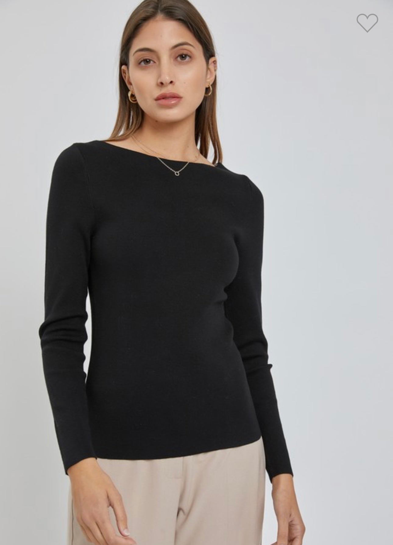 Wide Neck Knit Sweater