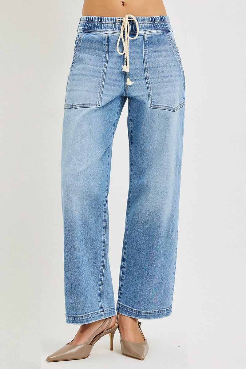 Risen Slouchy Crop Patch Pocket Jean