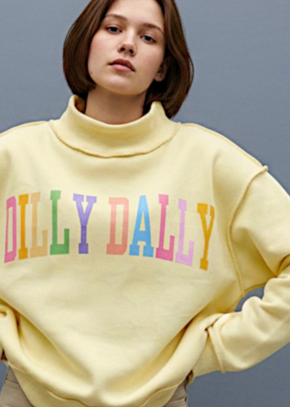 ‘Dilly Dally’ Reversible Mock Neck