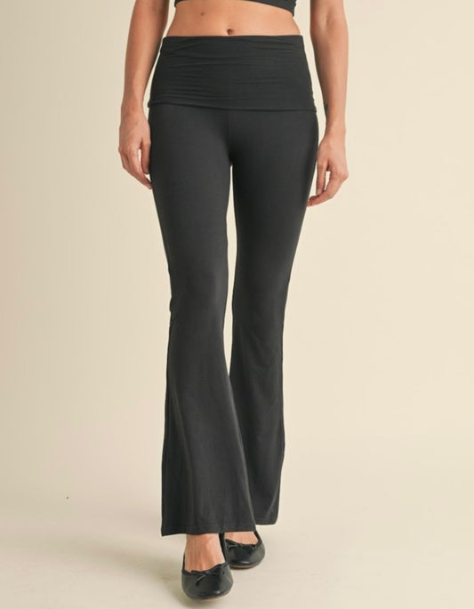 Jersey Fold Over Flare Pants