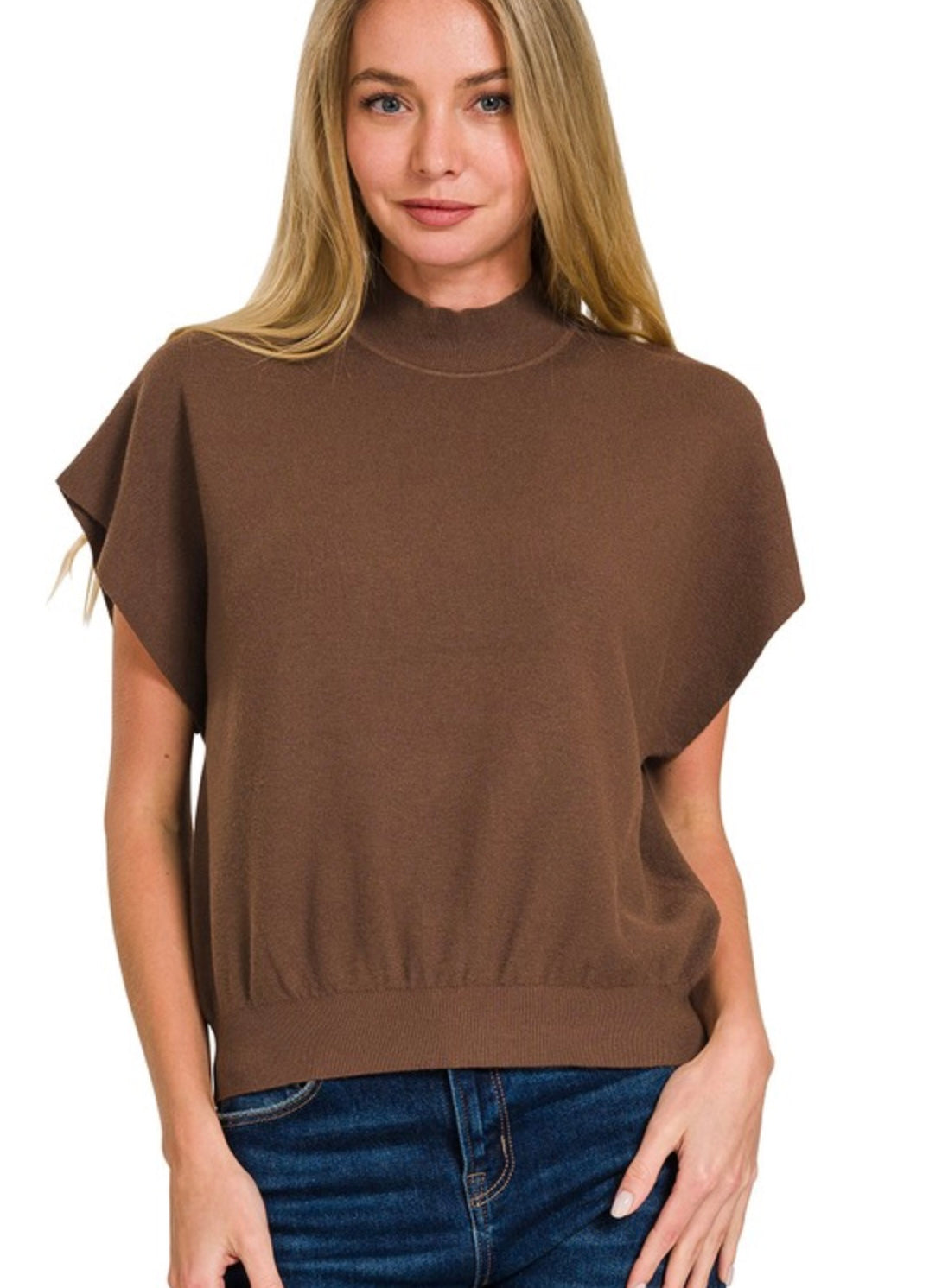 Mock Neck Dolman Sweater