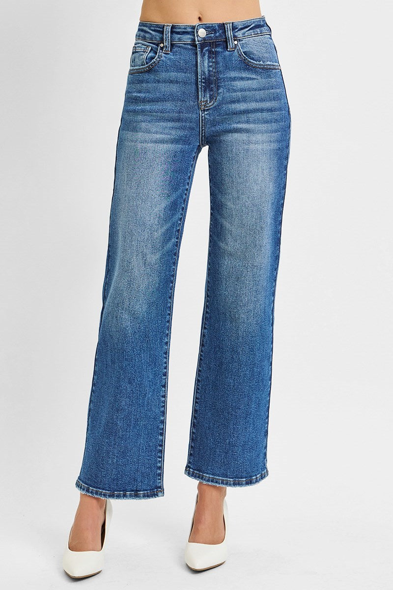Risen Plus High Rise Ankle Straight Relaxed Jean