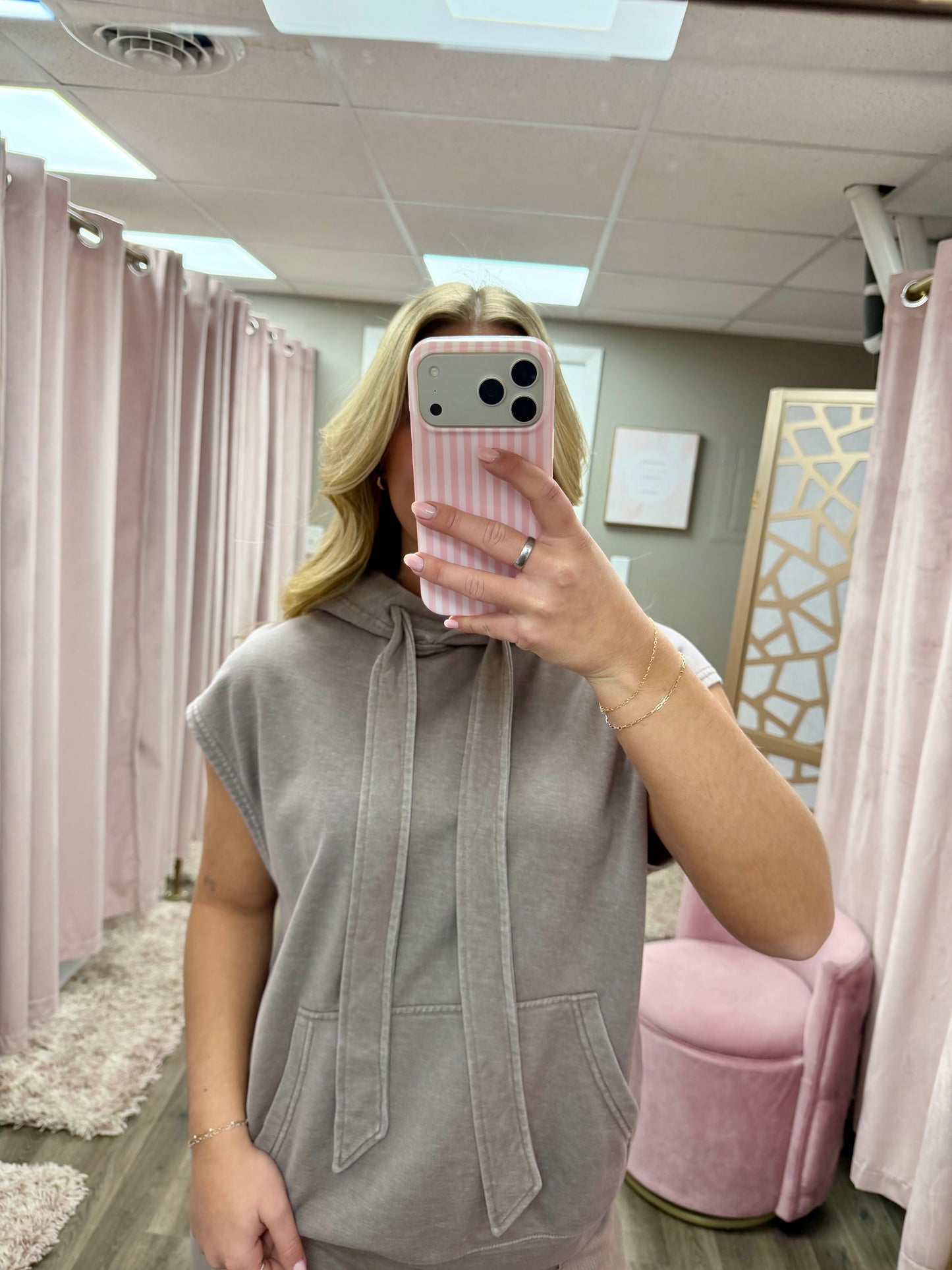 French Terry Sleeveless Hoodie