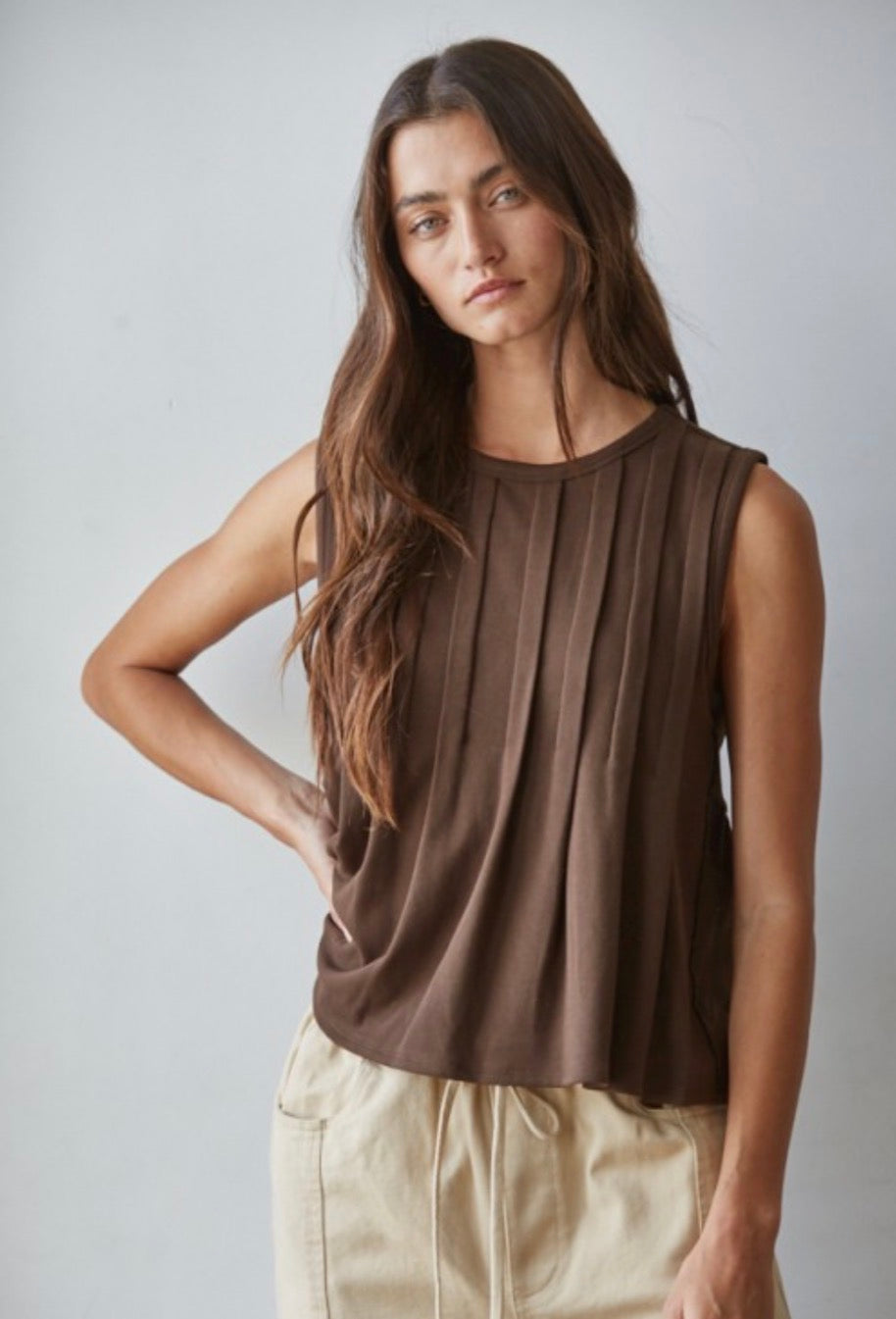 Pleated Front Tank Top