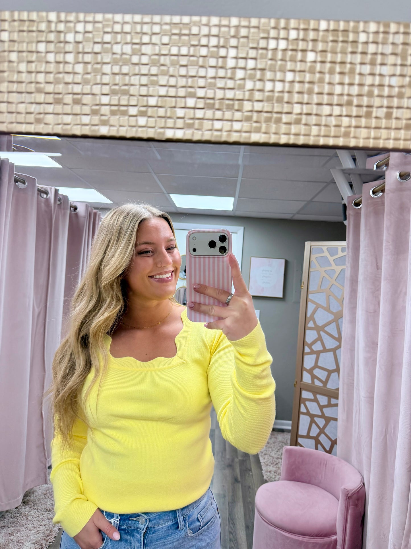 Scallop Scoop Neck Sweater