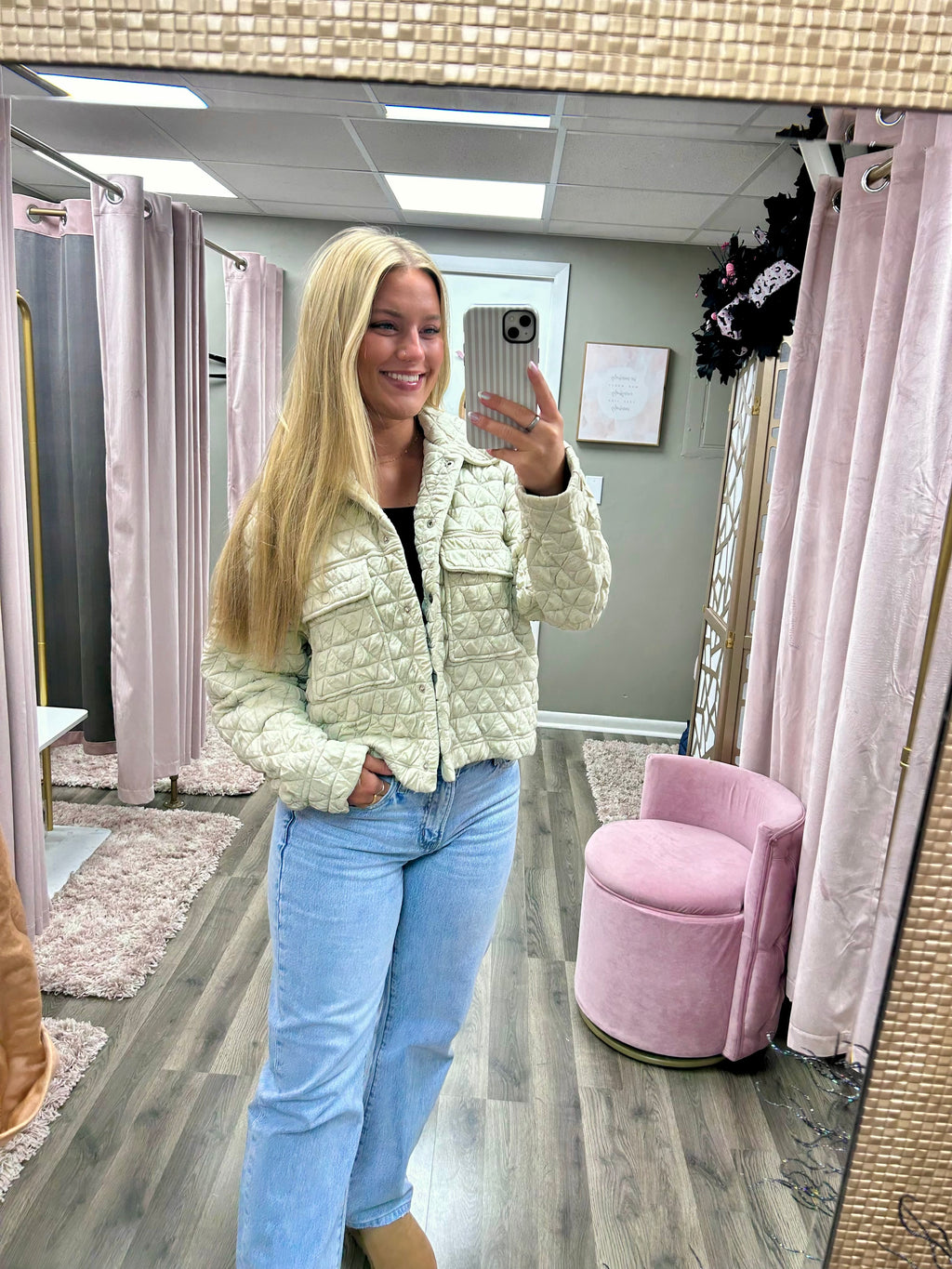 Quilted Collared Jacket W/ Pockets