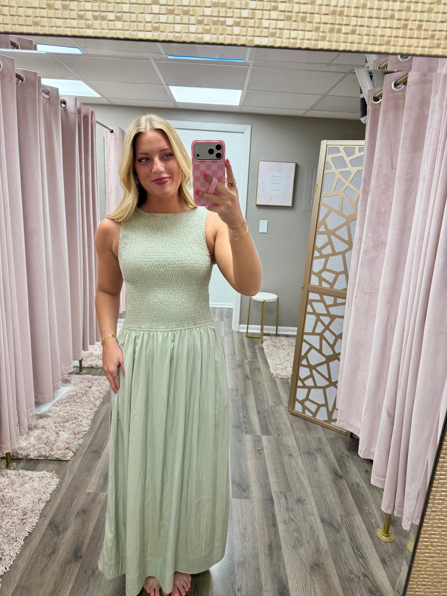 Drop Waist Boatneck Midi Dress
