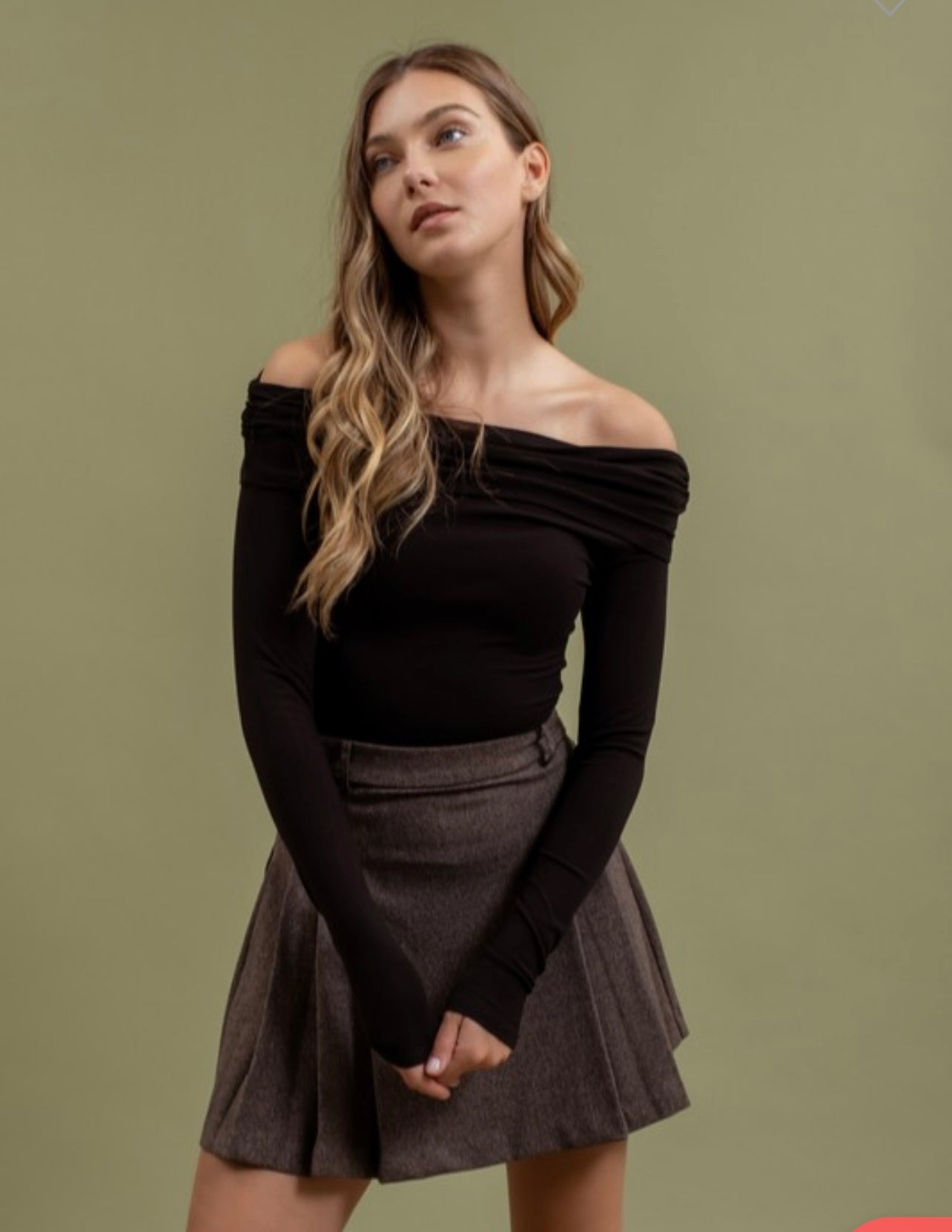 Off the Shoulder Fold Over Top