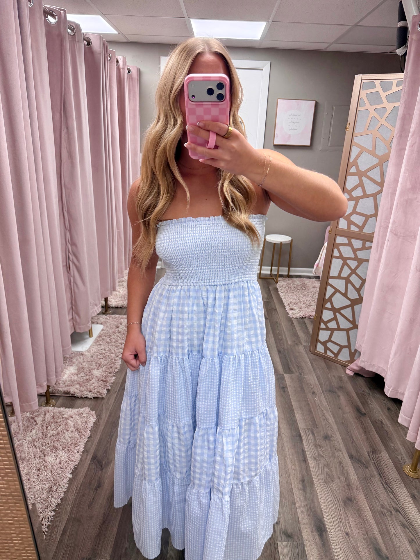Gingham Multi Print Dress