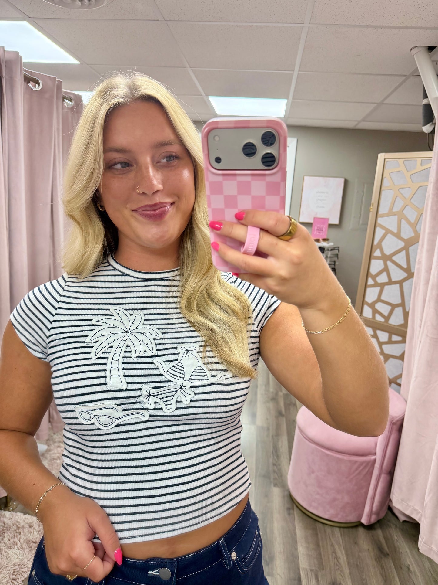 Stripe Patch Baby Tee